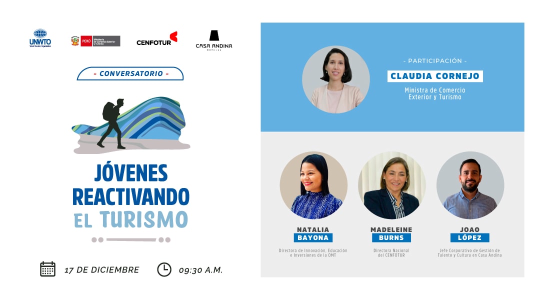 “Los jóvenes y la reactivación del turismo” es el conversatorio que reúne a estudiantes del sector turismo de diferentes universidades del país “Los jóvenes y la reactivación del turismo” es el conversatorio que reúne a estudiantes del sector turismo de diferentes universidades del país